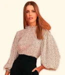 Blusa Georgette Poa Preto