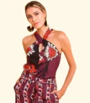 Blusa Estampada Detalhe Abertura Frontal