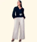 Calça Pantalona Risca de Giz