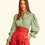 Camisa Linho Manga Bufante