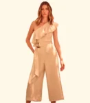 Macacão Decote Assimétrico C/ Jabour