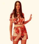 Macaquinho Estampado C/ Cinto Trançado