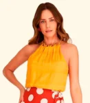 Regata Viscose Textura Decote Aviamento