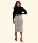 Saia Lápis Midi C/ Fenda