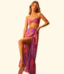 Saia Longa Estampada C/ Botões