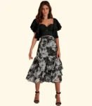 Saia Midi Georgette Estampada