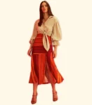 Saia Midi Listrada C/ Fenda