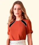 T-shirt C/ Recortes Bicolor