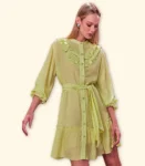 Vestido C/ Faixa Detalhe Babado