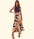 Vestido Estampado Saia Assimétrica