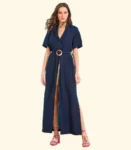 Vestido Longo Botões Frente