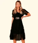 Vestido Midi C/ Transpasse Decote