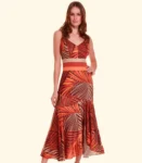 Vestido Midi Estampado Det. Cintura